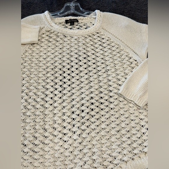 Ella Moss Emma Sweater Natural Loose Knit Vintage Feel Size XS - Picture 5 of 7